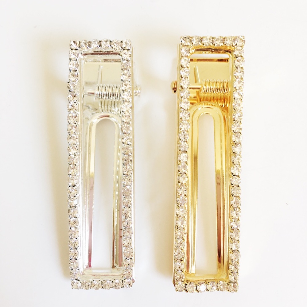 Rhinestone crystal hair barrette Bridal hair clip